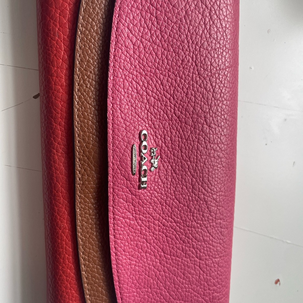 Coach Pink and Brown Leather Women's Bag